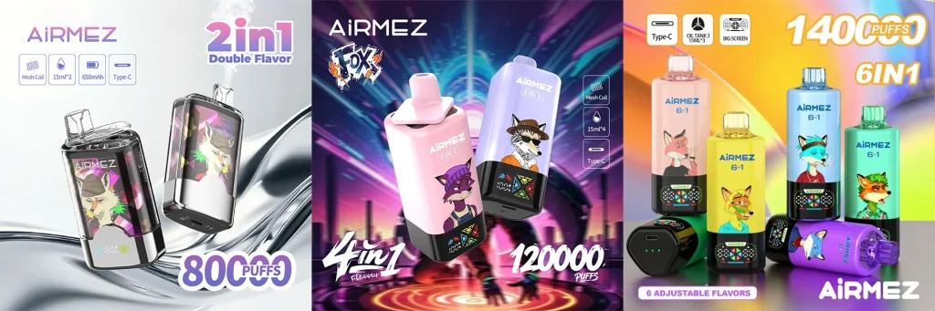 Airmez 2 in 1 4 in 1 6 in 1 multi-flavor disposable vape devices