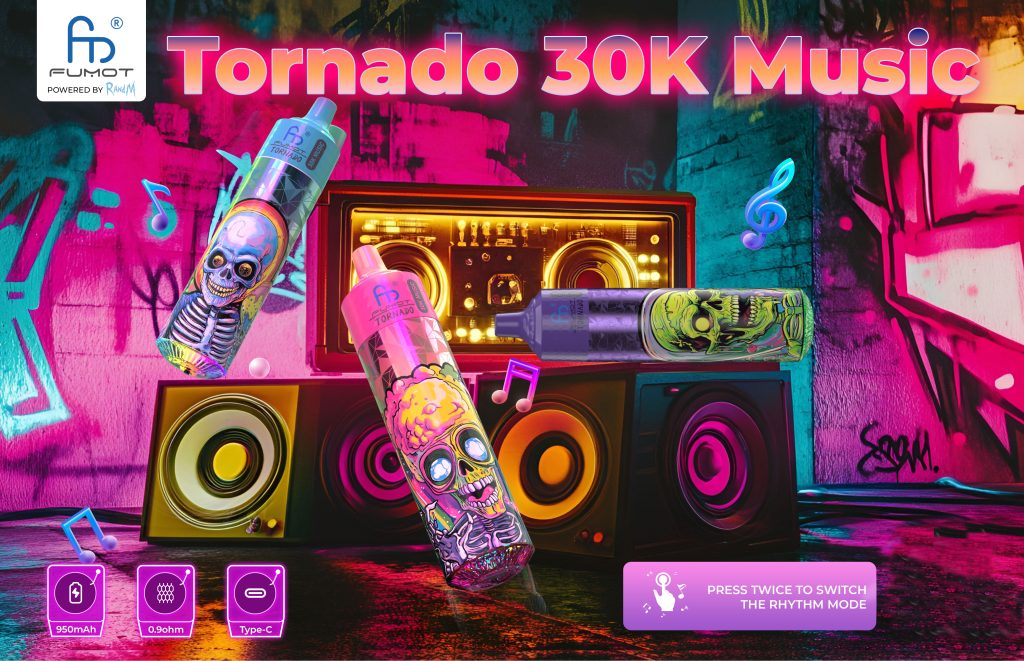 Vysocekapacitní vapes RandM Tornado 30000