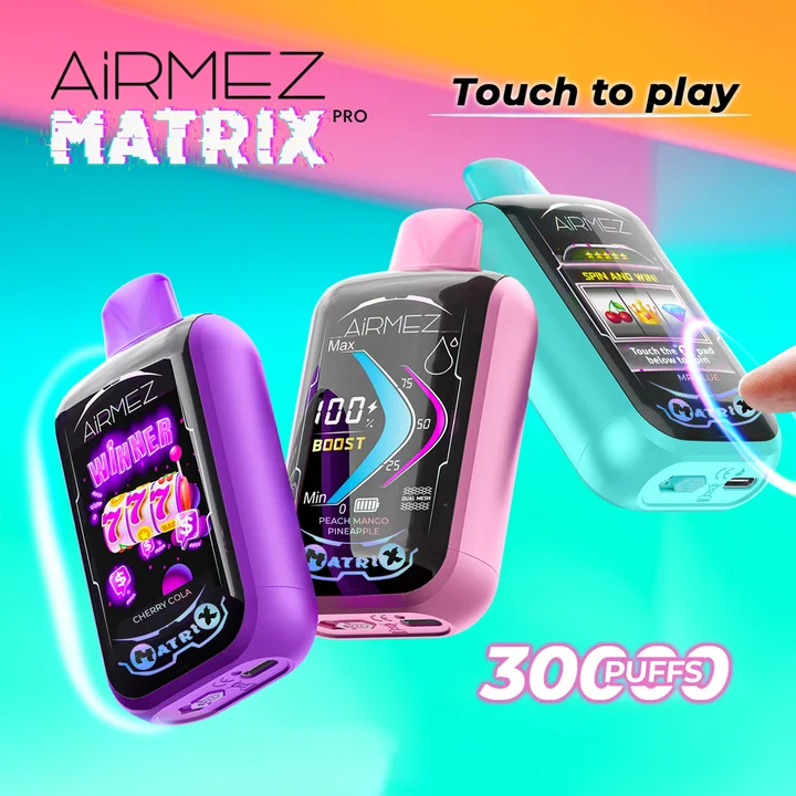 Airmez Matrix Pro 30000 disposable vape with smart screen
