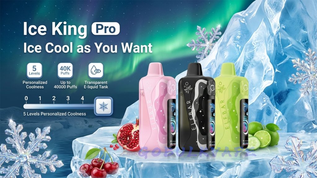 Kolekce oblíbených příchutí ElfBar Blue Razz Ice Watermelon Ice