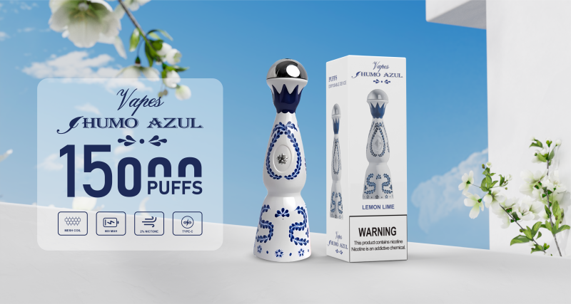 Humo Azul 15000 puffs disposable vape blue bottle design