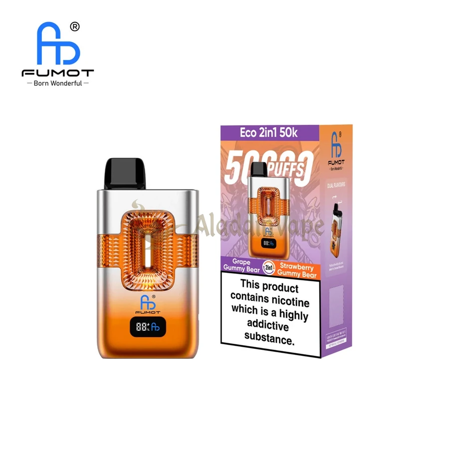 Fumot Eco 2in1 50k Puffs Randm Disposable Vape Grape Gummy Bear Strawberry Gummy Bear 4