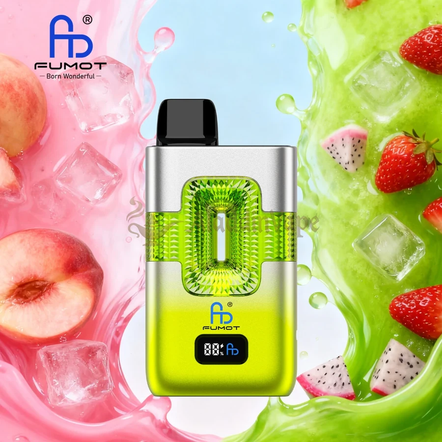 Fumot Eco 2in1 50k Puffs Randm Disposable Vape Peach Ice White Mamba 3