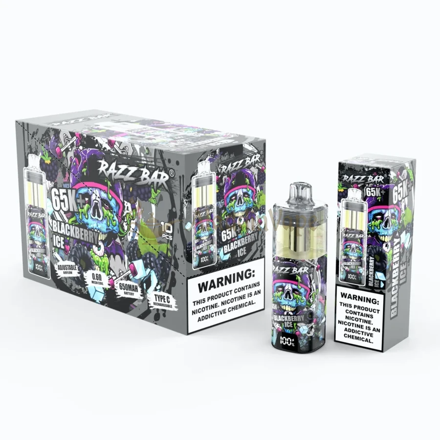 Razz Bar 65000 trekjes Wegwerp Vape Braambes IJs