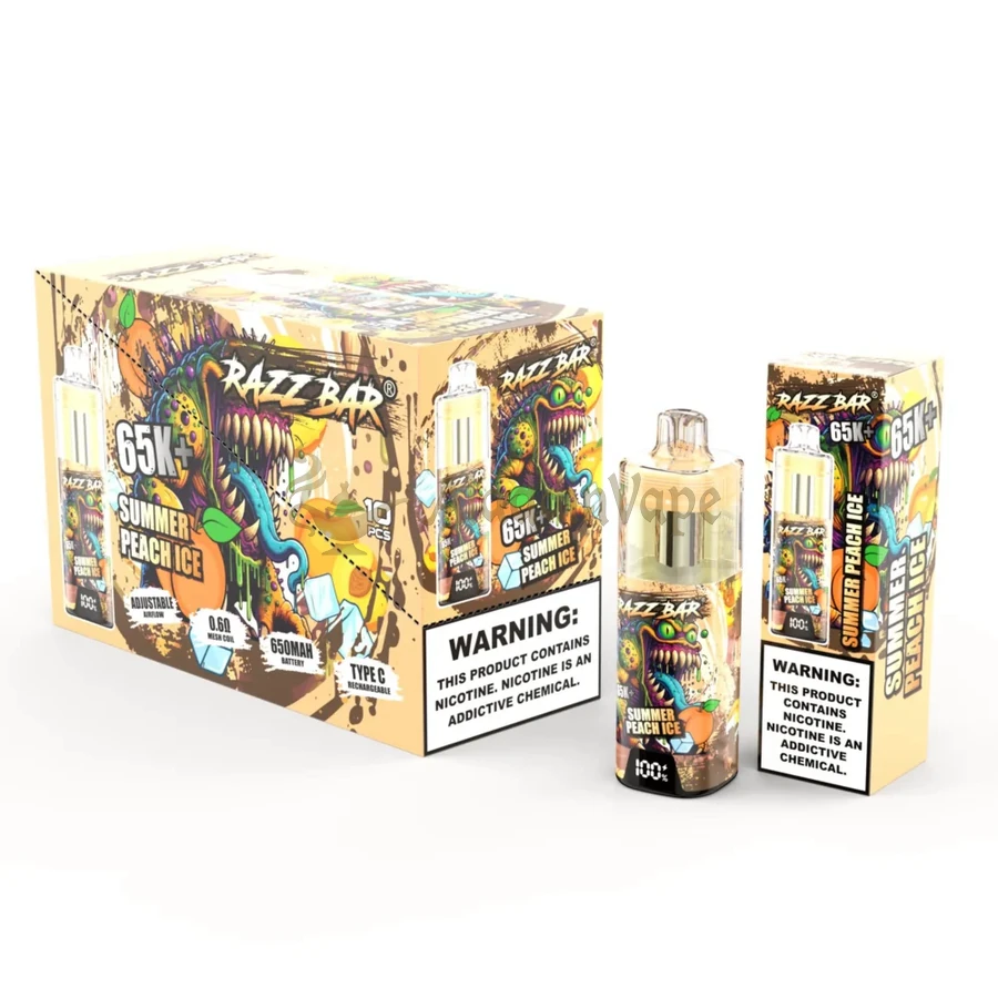 Razz Bar 65000 trekjes Wegwerp Vape Zomer Perzik IJs
