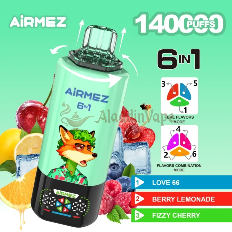 Airmez Fox 6 In 1 140k Puff 使い捨てベイプ セール中 フレーバー 1