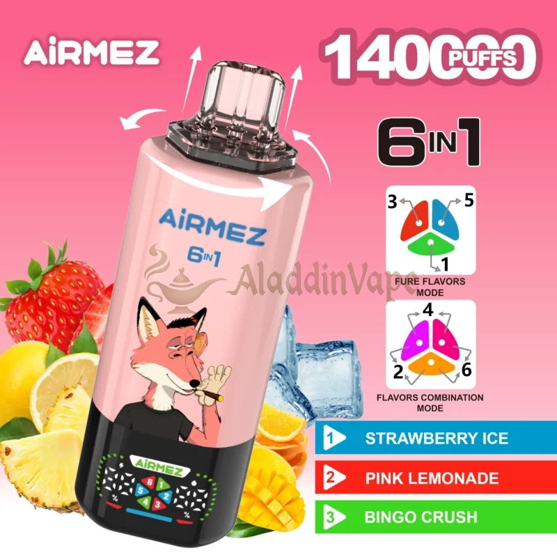 Airmez Fox 6 In 1 140k Puff 使い捨てベイプ セール中 フレーバー 9
