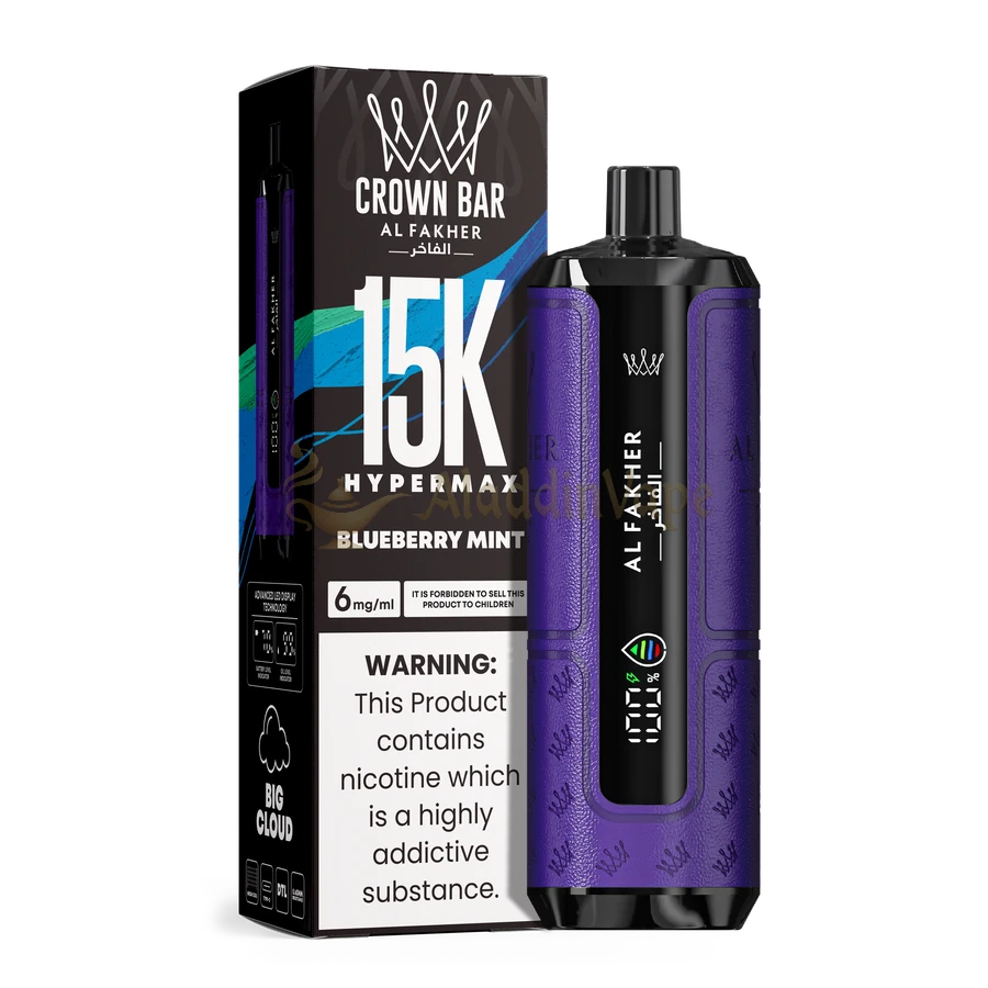 Al Fakher Hypermax 15000 Puffs Bliueberry Mint