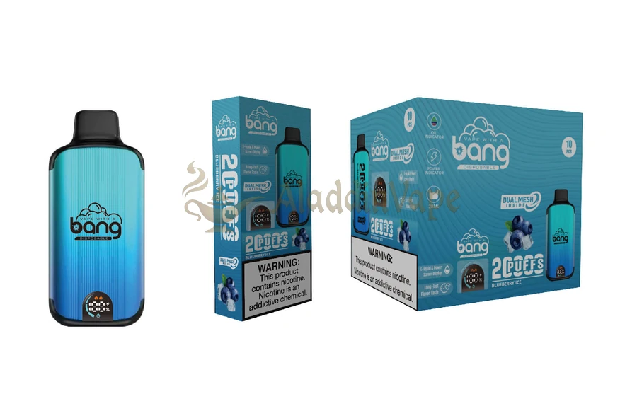 Bang 20000 20kパフ使い捨てベイプ スマートスクリーンメッシュコイル ブルーベリーアイス