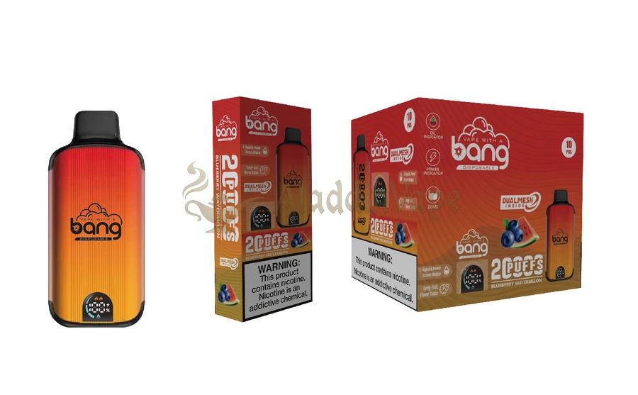 Bang 20000 20kパフ使い捨てベイプ スマートスクリーンメッシュコイル ブルーベリーウォーターメロン