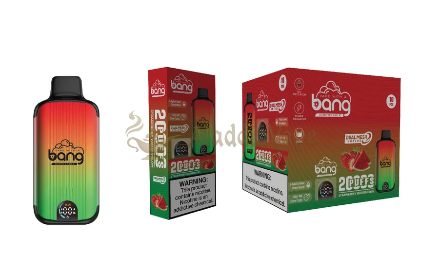 Bang 20000 20kパフ使い捨てベイプ スマートスクリーンメッシュコイル ストロベリーウォーターメロン