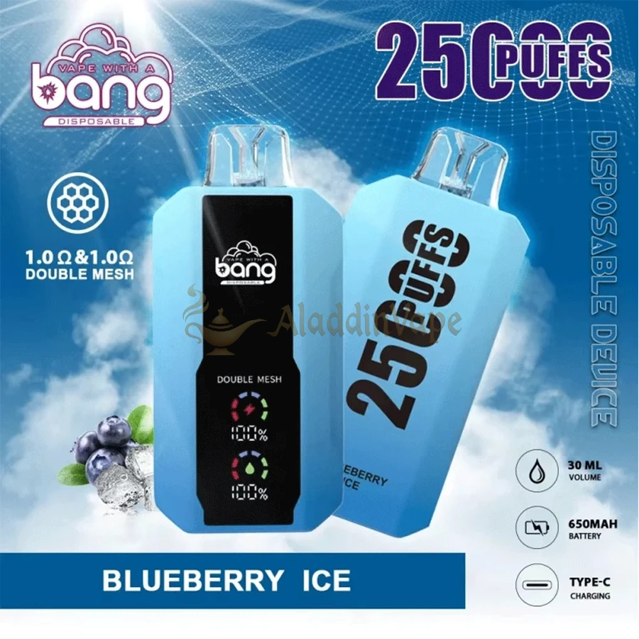 Bang 25000 25k Puffs Disposable Vape Double Meshblueberry Iceiflavor