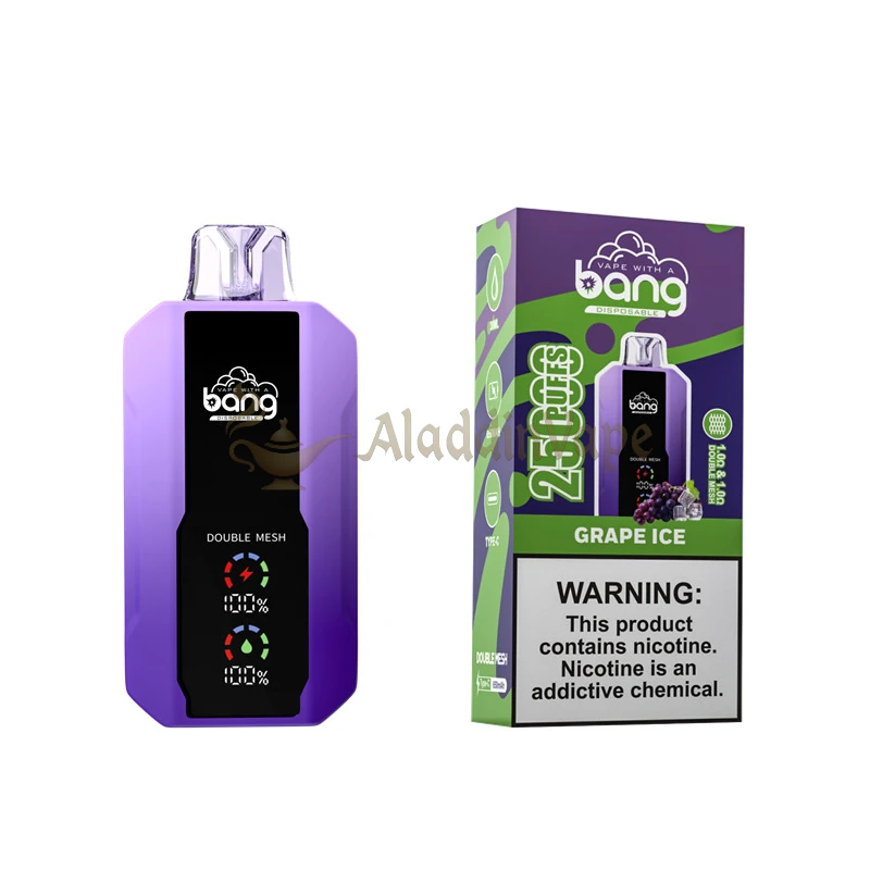 Bang 25000 25k Puffs Disposable Vape Double Meshsmall Packaging Grape Ice