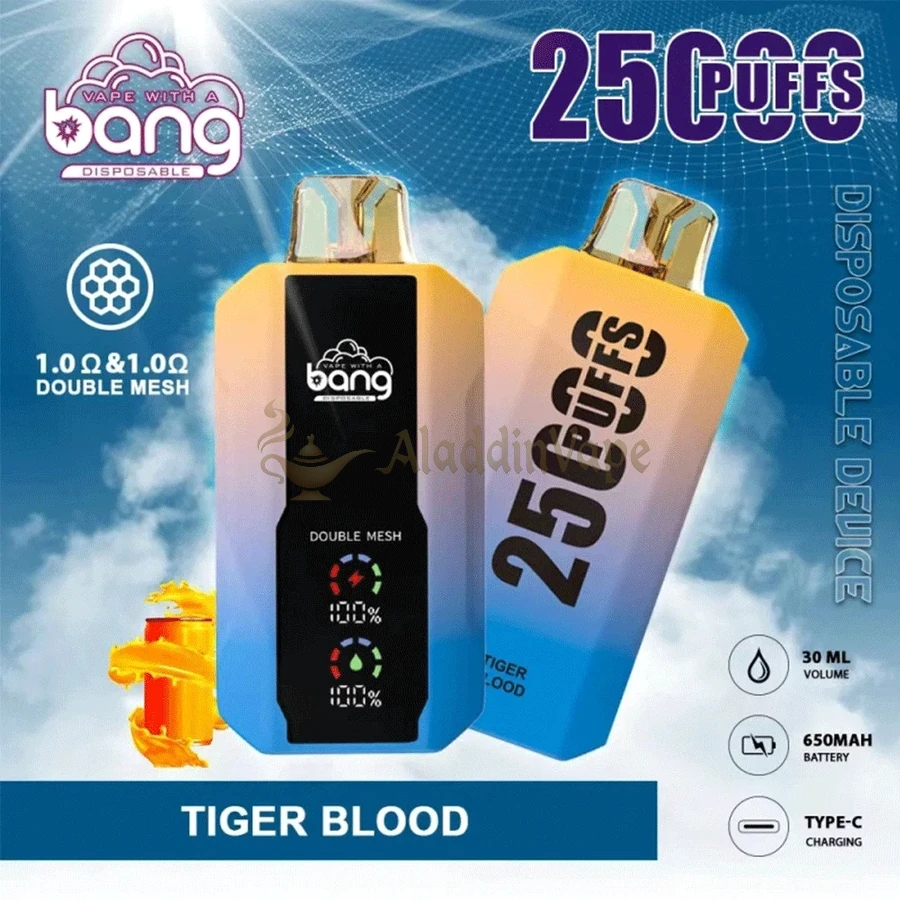 Bang 25000 25k Puffs Disposable Vape Double Meshtiger Blood Flavor