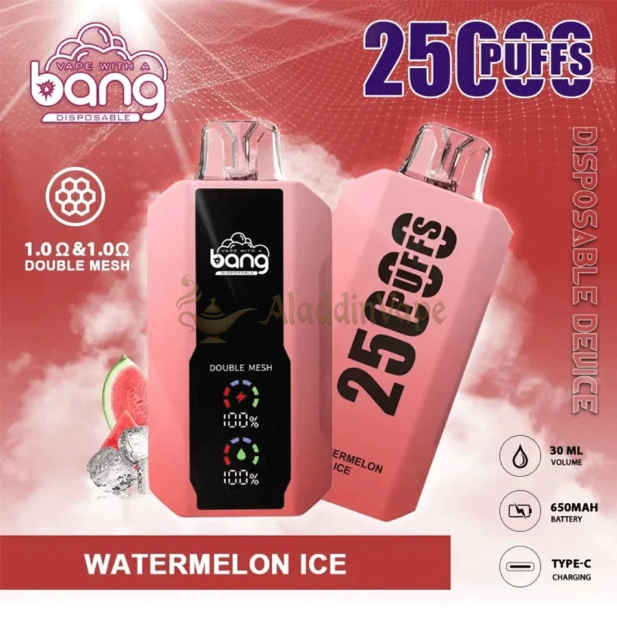 Bang 25000 25k Puffs Disposable Vape Double Meshwatermelon Ice Flavor