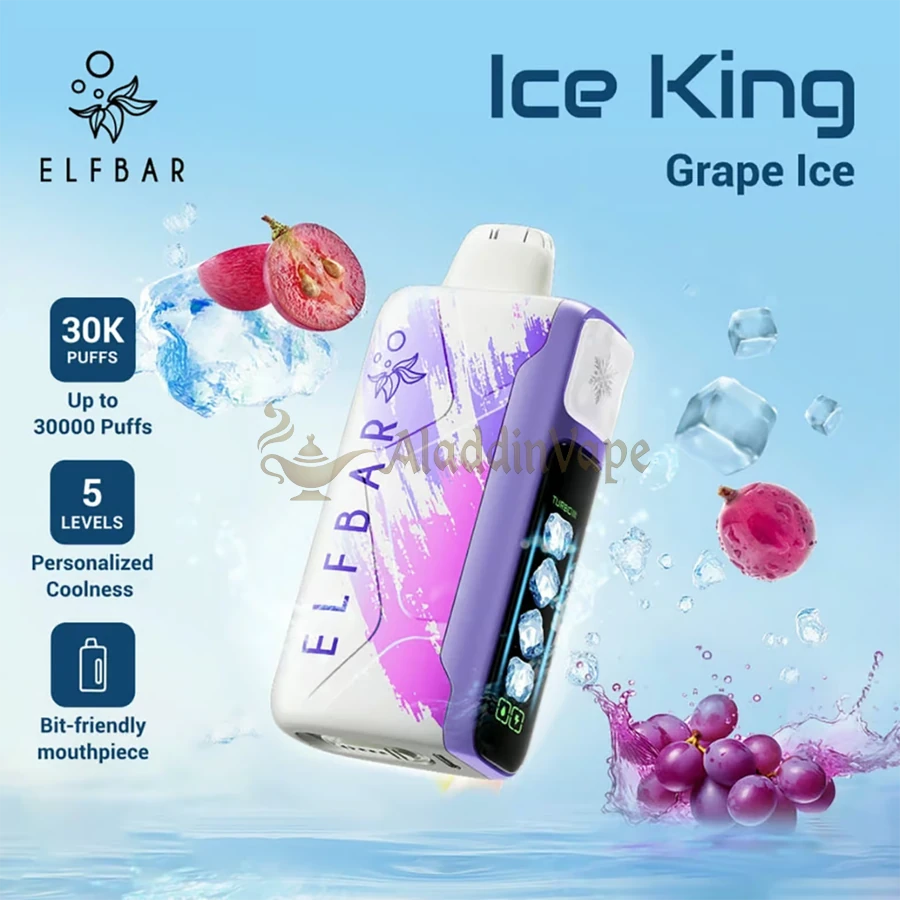 Elfbar King 30000 Puffs Disposable Vape Grape Ice メイン