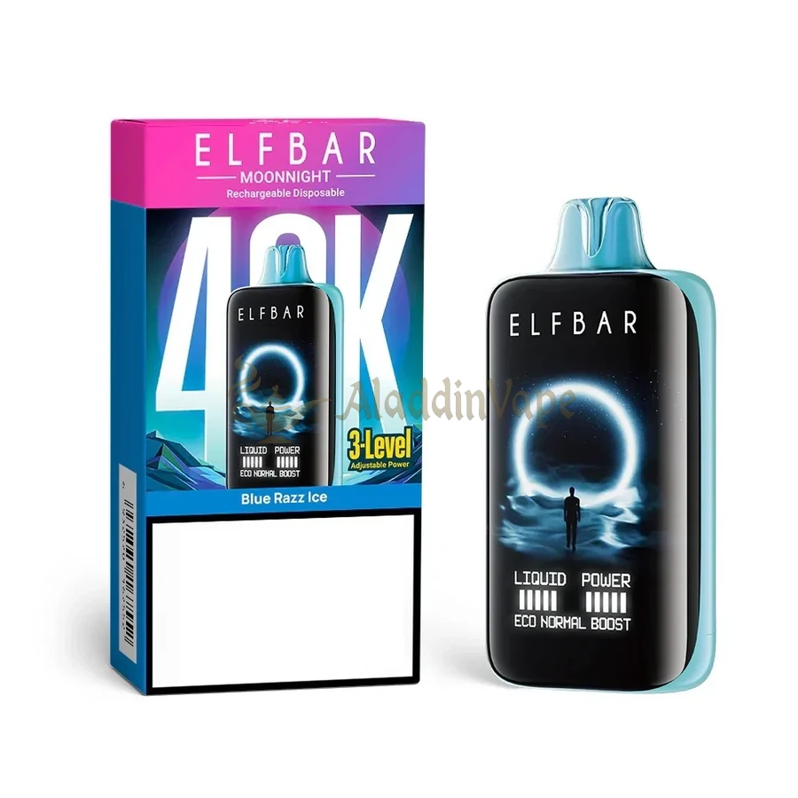 Elfbar Moonnight 40000 Potáhnutí Jednorázová Vape Modrá Malina Led Balení