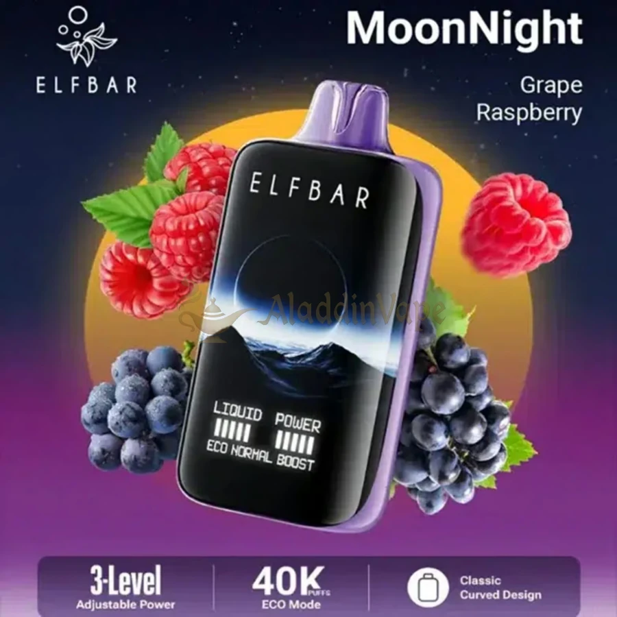 Elfbar Moonnight 40000 Potáhnutí Jednorázová Vape Hroznová Malina Hlavní