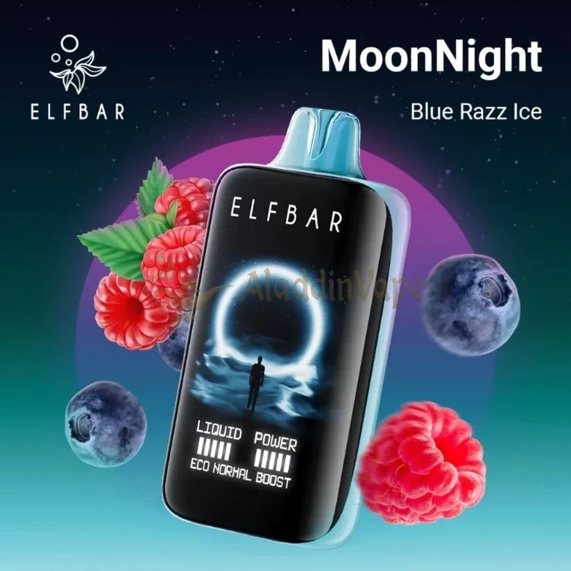 Elfbar Moonnight 40000 Potáhnutí Jednorázová Vape Modrá Malina Led 2