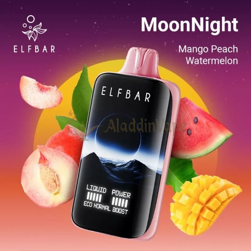 Elfbar Moonnight 40000 Potáhnutí Jednorázová Vape Mango Broskev Meloun