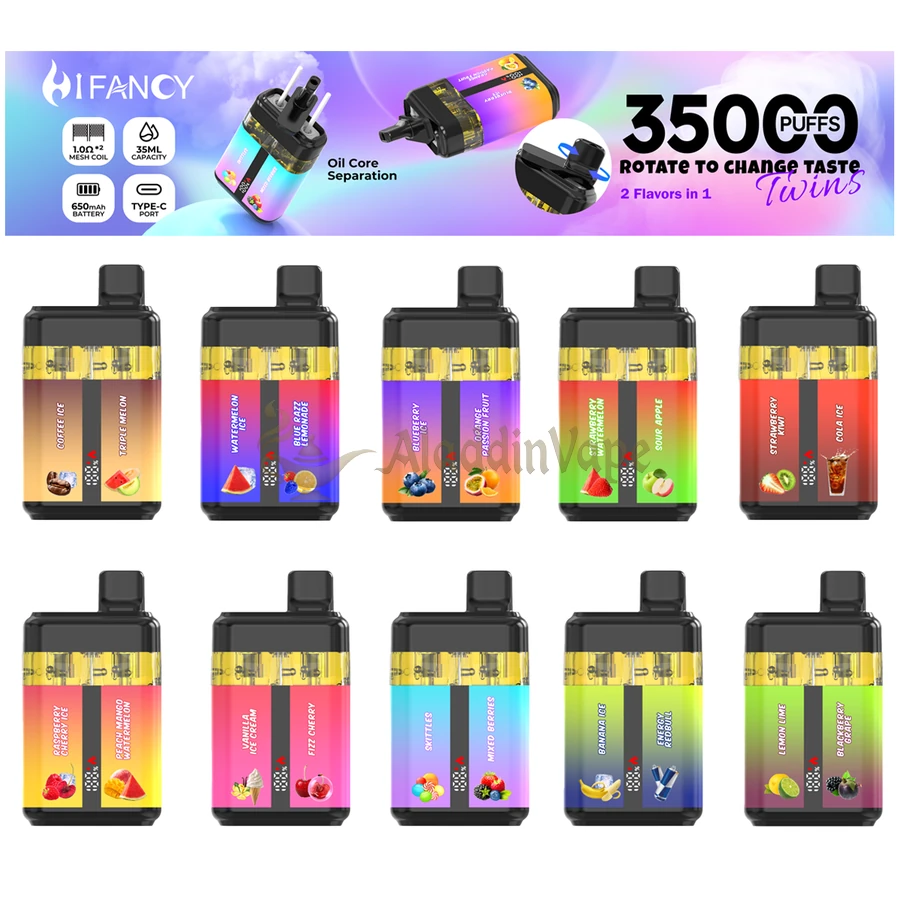 Hifancy Twins 35000 Puffs Vape Geschmacksrichtungen