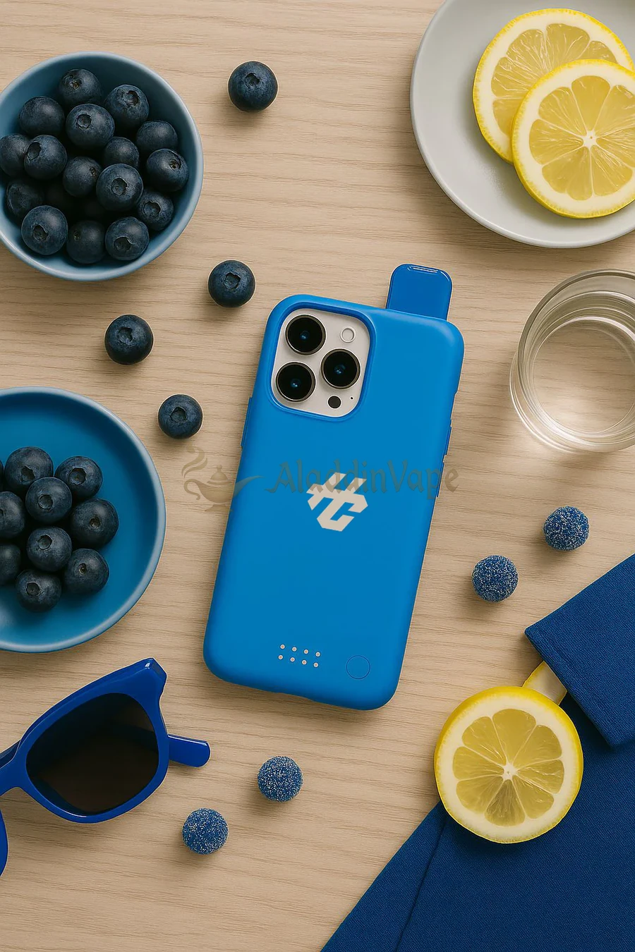 Humo Case 30000 Puffs Iphone Case Vape Blue Razz Ice