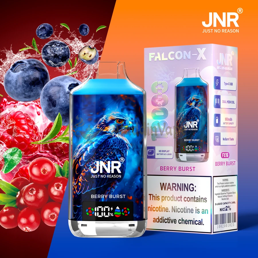 Jnr Falcon X 18000 Puffs Disposable Vape Fx15 Berry Burst