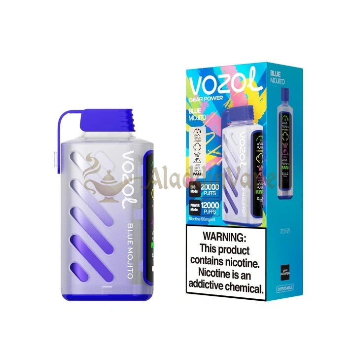 Vozol Gear Power 20k Puffs 使い捨てVAPE 小型パッケージ ブルーモヒート
