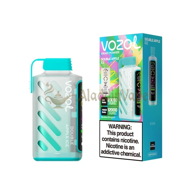 Vozol Gear Power 20k Puffs 使い捨てVAPE 小型パッケージ ダブルアップルアイス