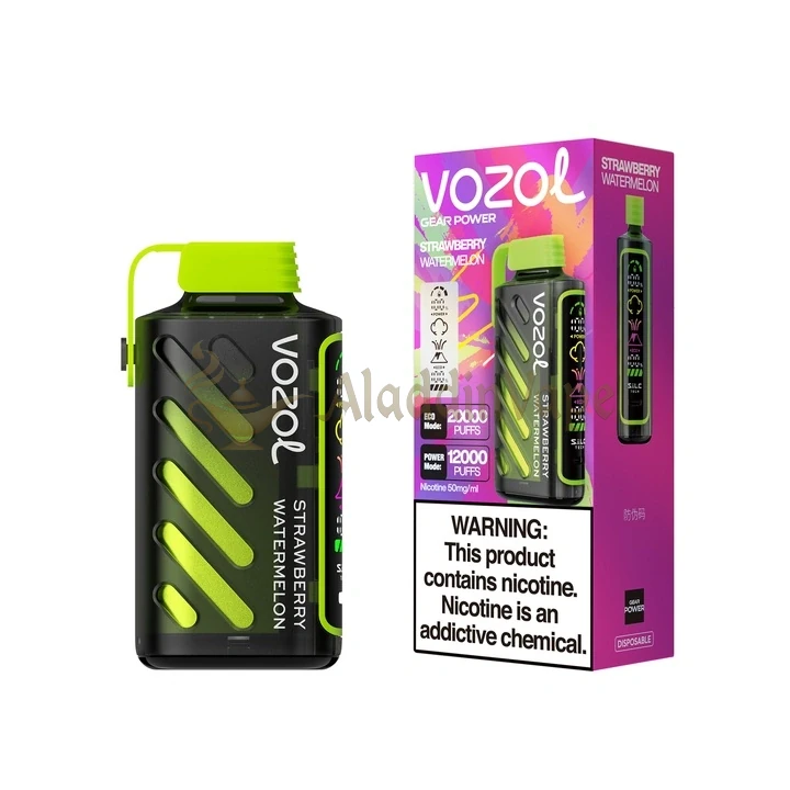 Vozol Gear Power 20k Puffs 使い捨てVAPE 小型パッケージ ストロベリー ウォーターメロン