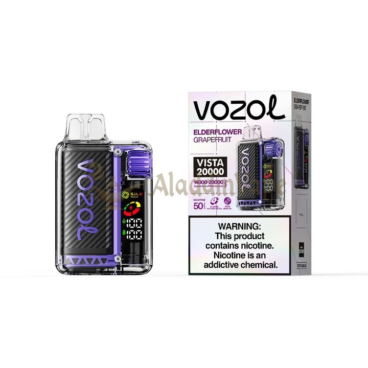 Vozol Vista 20000 Puff Einweg Vape Produktverpackung Holunderblüte Grapefruit